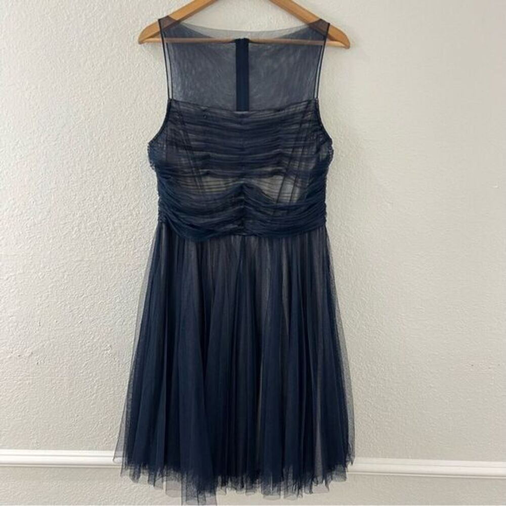 Byron Lars Beauty Mark Navy Chiffon Dress